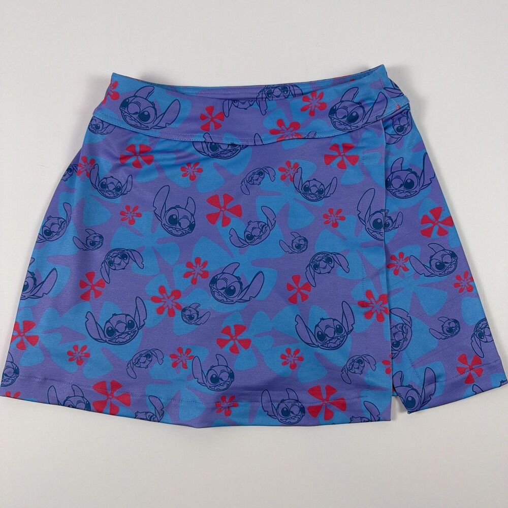 Disney Stitch Athletic Skirt Skort Girls XS Purple Floral Bottom Lilo & Stitch